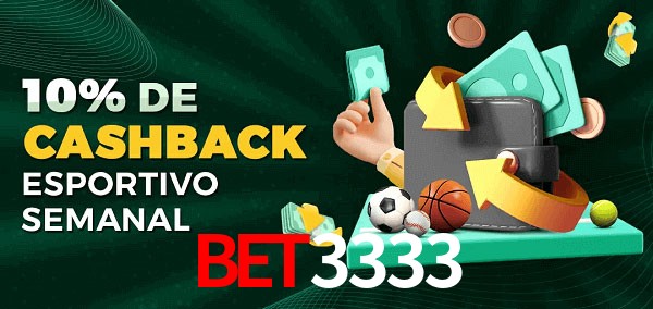 10% de bônus de cashback na Bet3333